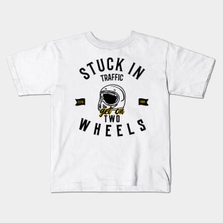 moving through traffic on two wheels Kids T-Shirt